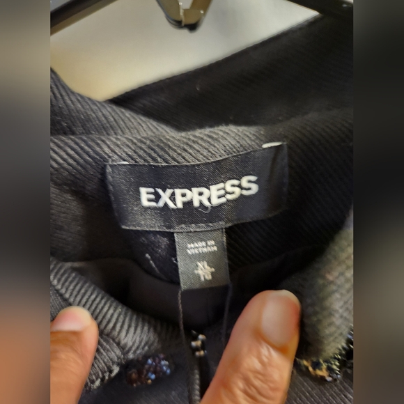 "Express" Women's Black Embellished Jacket - Picture 4 of 5